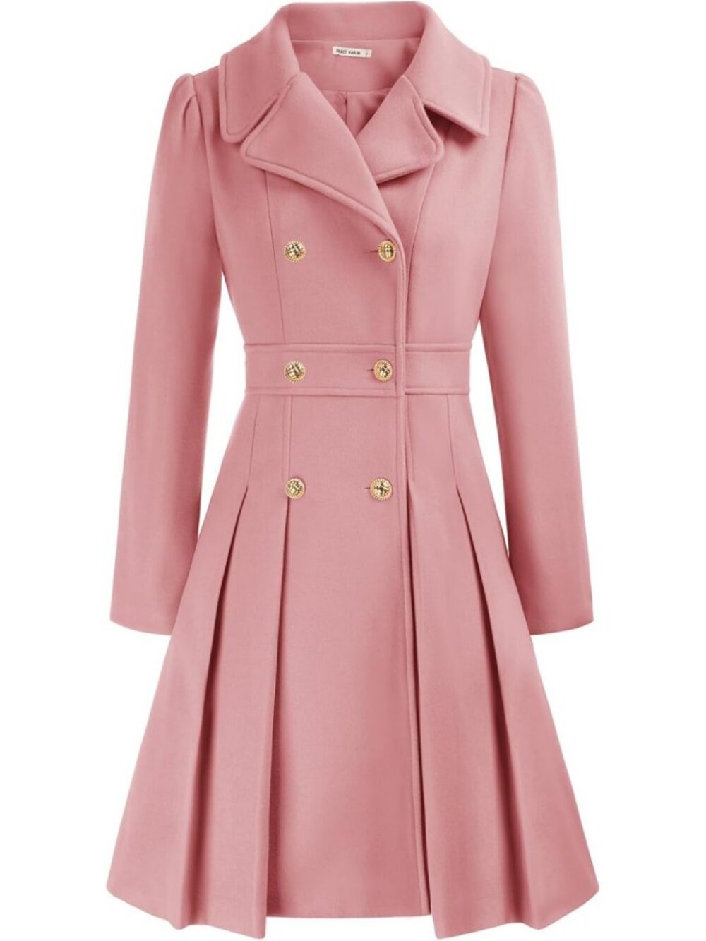Stylish Women's Trench Coat, Notch Lapel, Double Breasted, Thick A-Line Peacoat